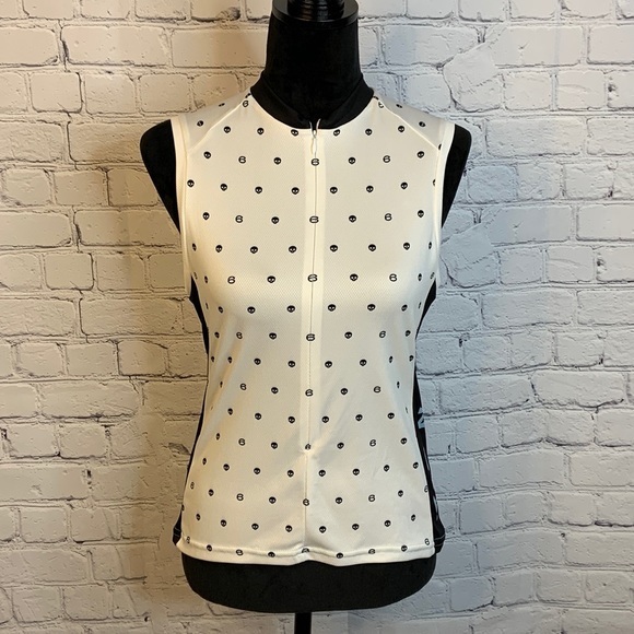 Twin Six sleeveless Club Raglan six/skull print cycling Jersey. Size Medium - Picture 1 of 12